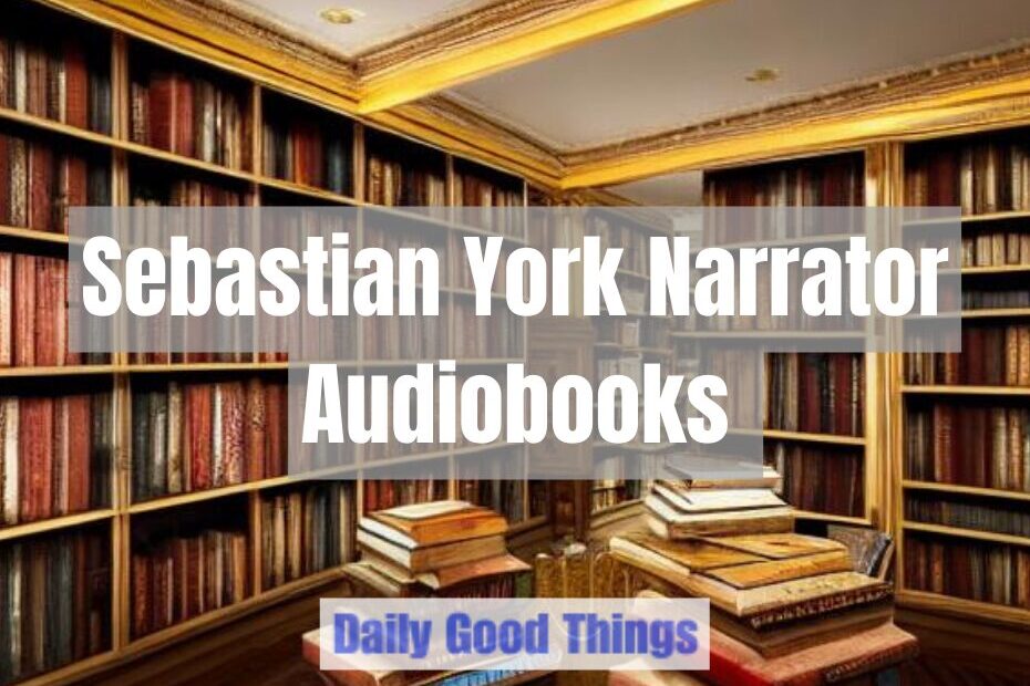 Main image for Sebastian York narrator audiobooks, created by NightCafe Creator AI (library with crammed shelves of books)